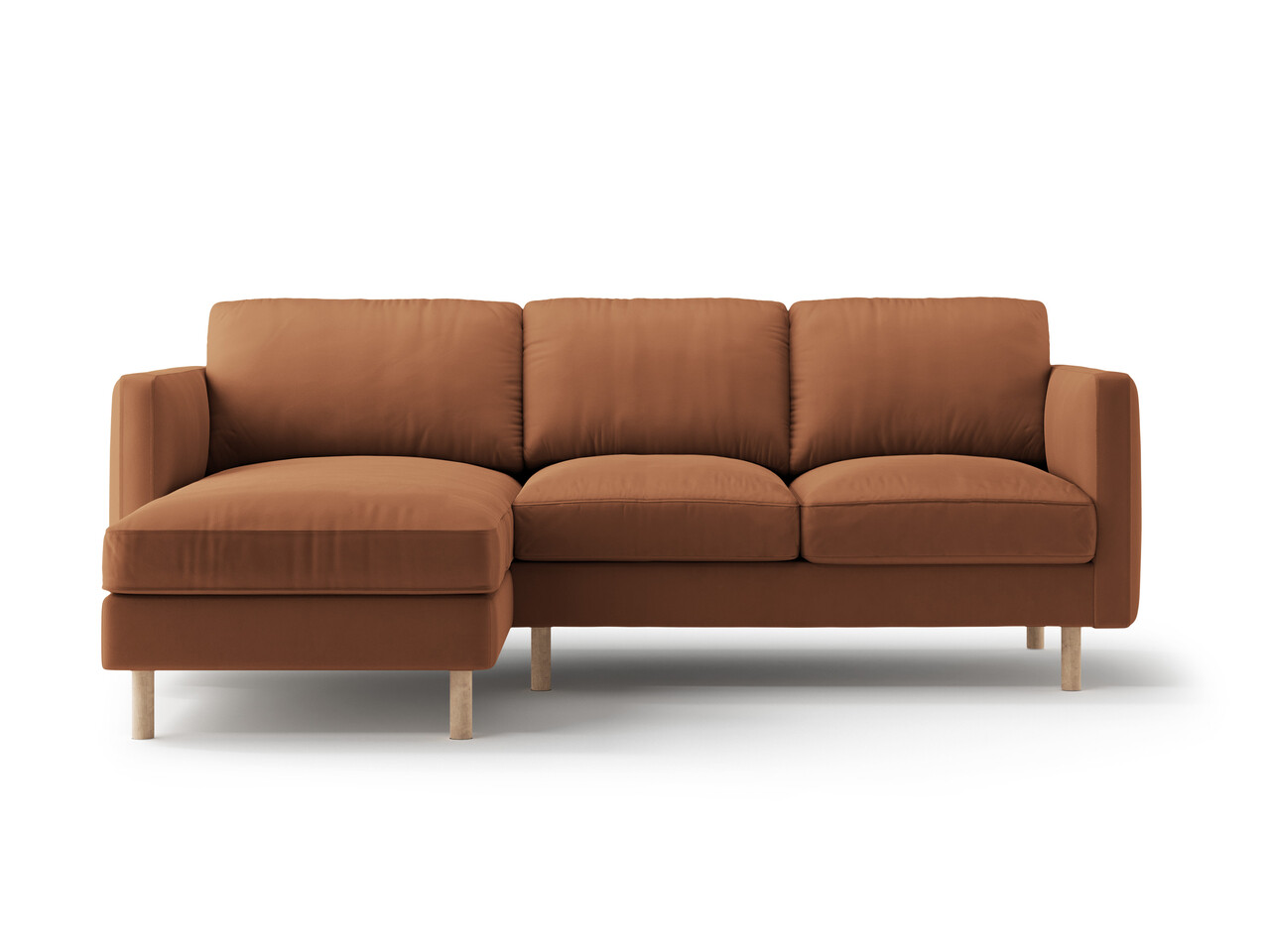 Coltar stanga 3 locuri, Eden, Micadoni Home, 223x150x90 cm, catifea, miere - imagine 6